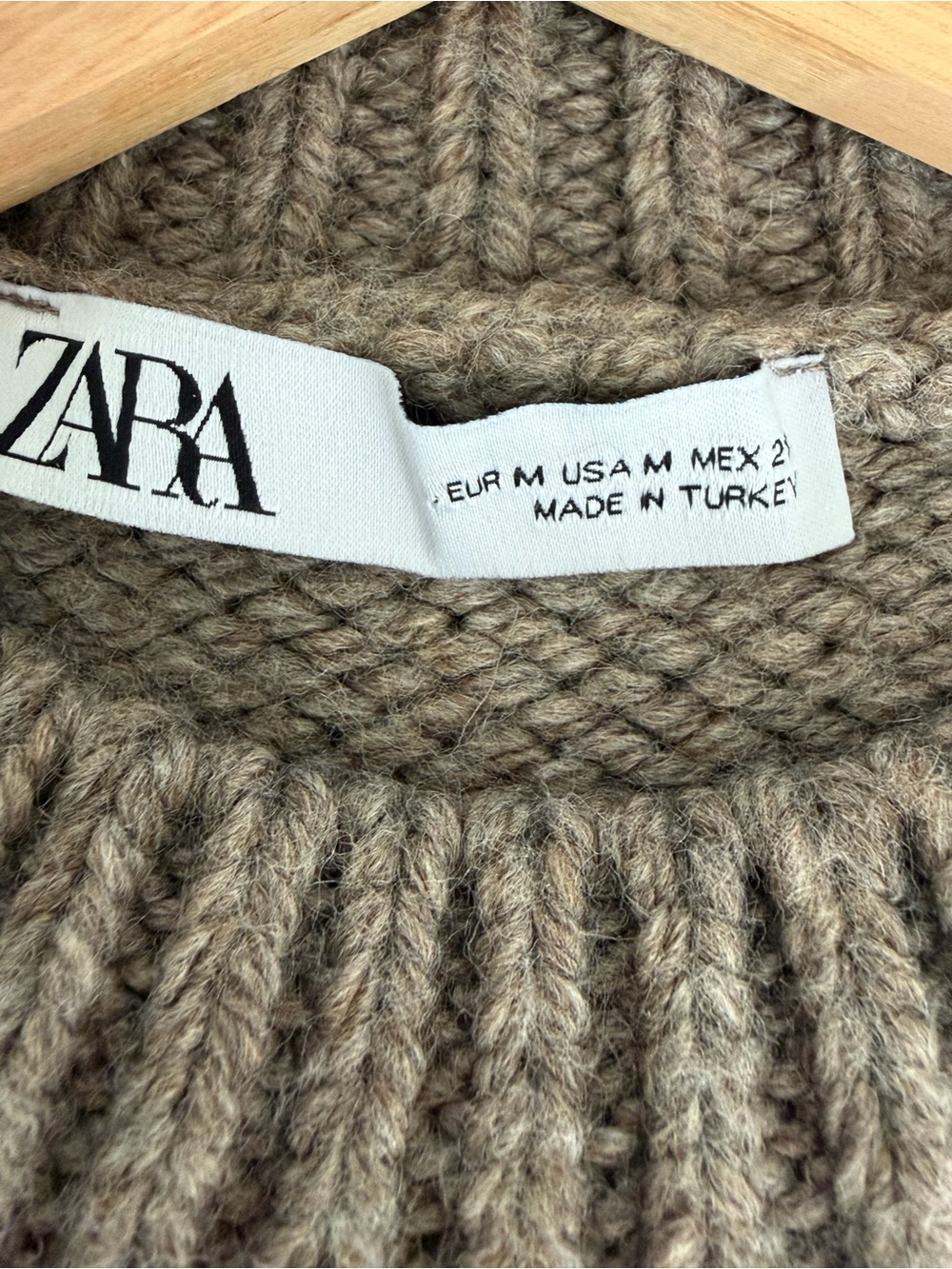 Zara Boho Taupe Brown Brown Grey Fringe Sleeveless crewneck Knit Top Vest, M - Picture 6 of 7